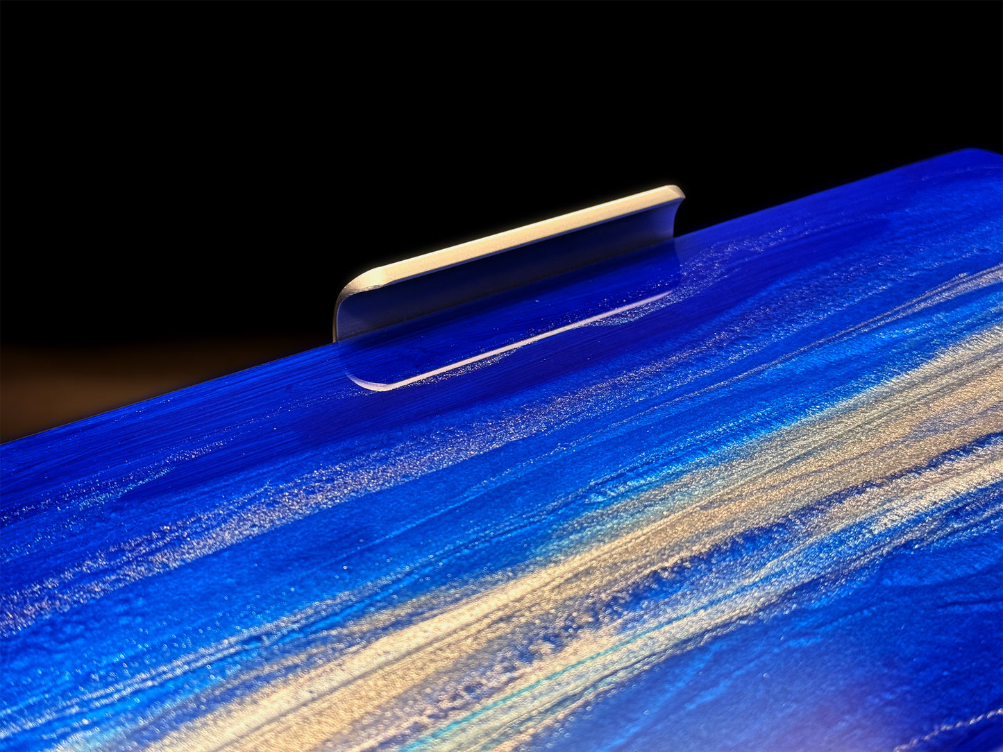 Close up of metal handle on the art piece
