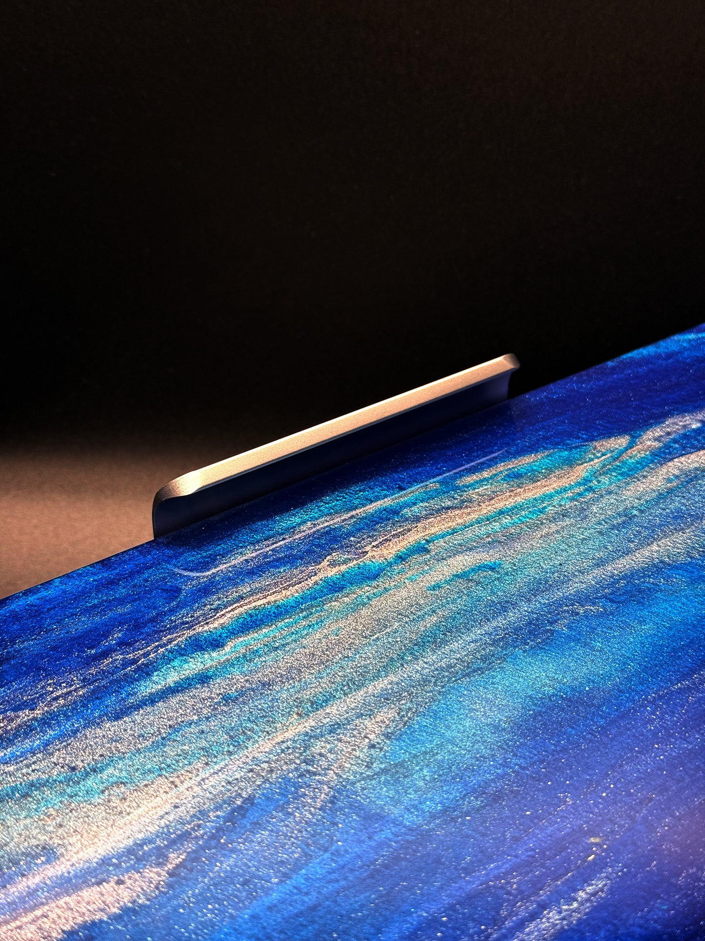 Close up of metal handle on the art piece