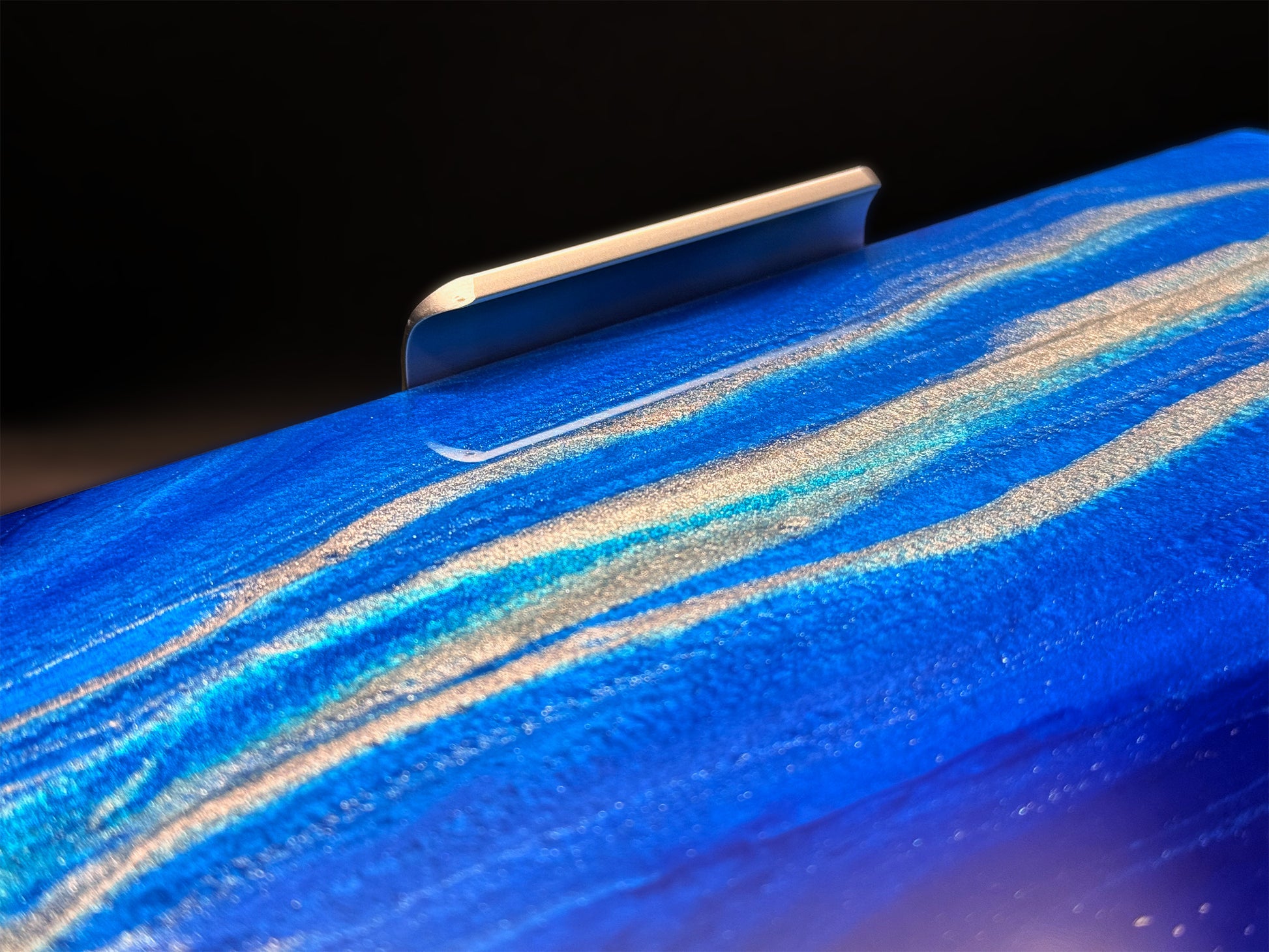 Close up of metal handle on the art piece