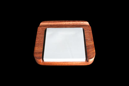 Walnut sticky note caddy from above