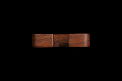 Business card caddy front profile with a cutout 