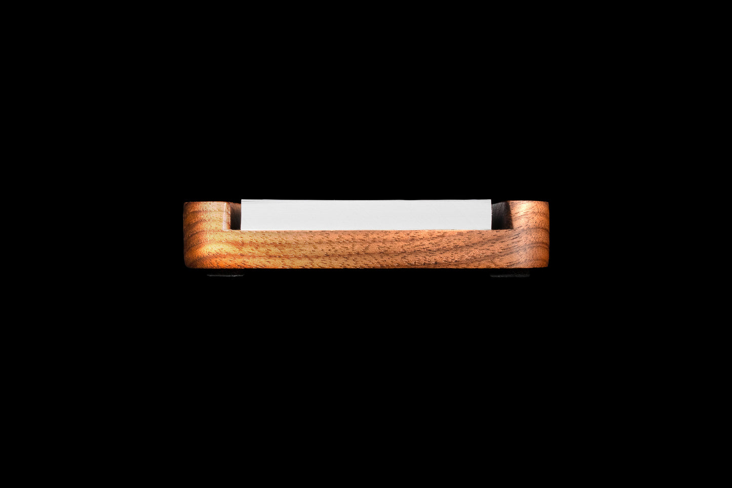 Walnut sticky note caddy front