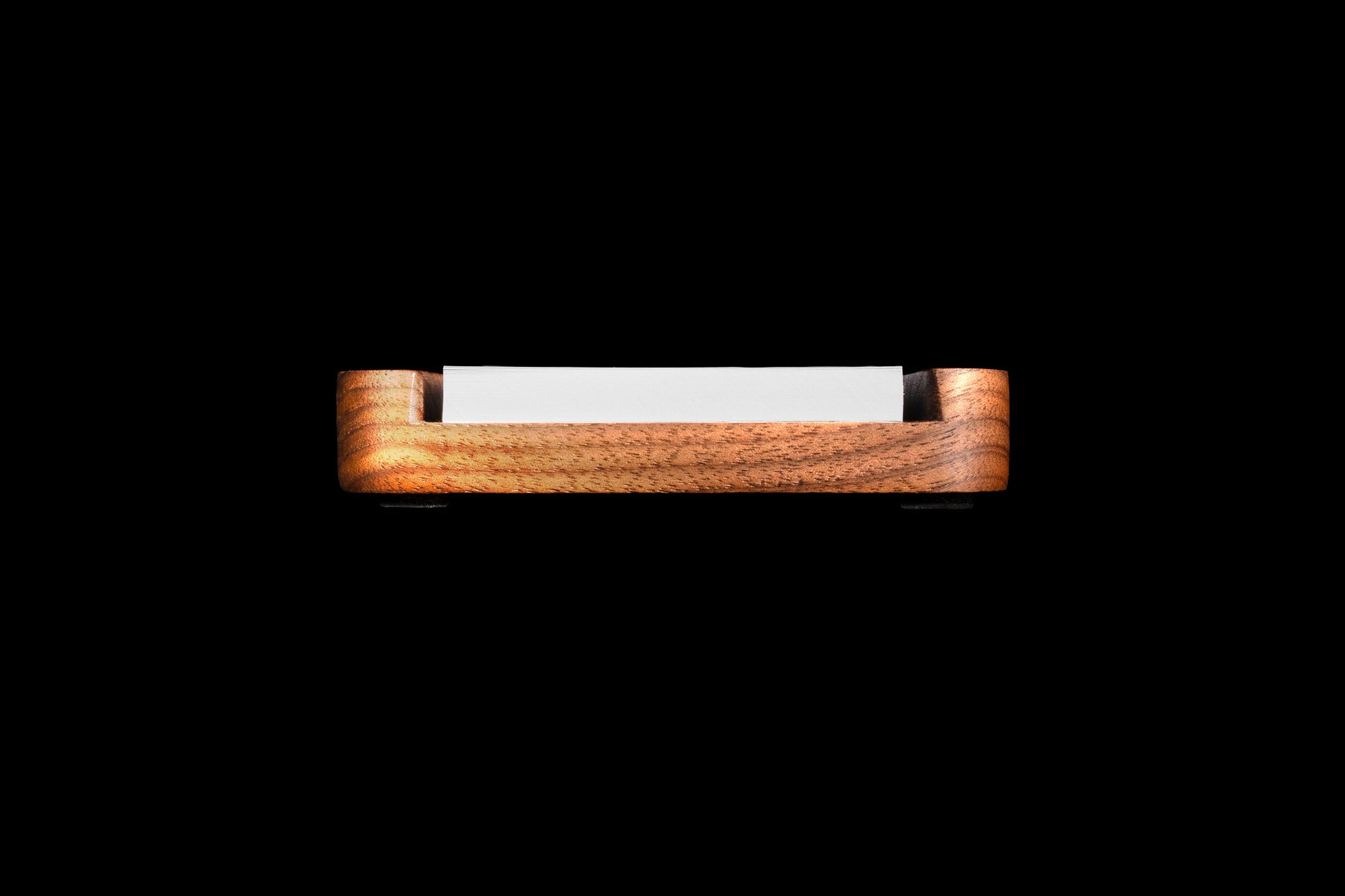 Walnut sticky note caddy front
