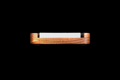 Walnut sticky note caddy front