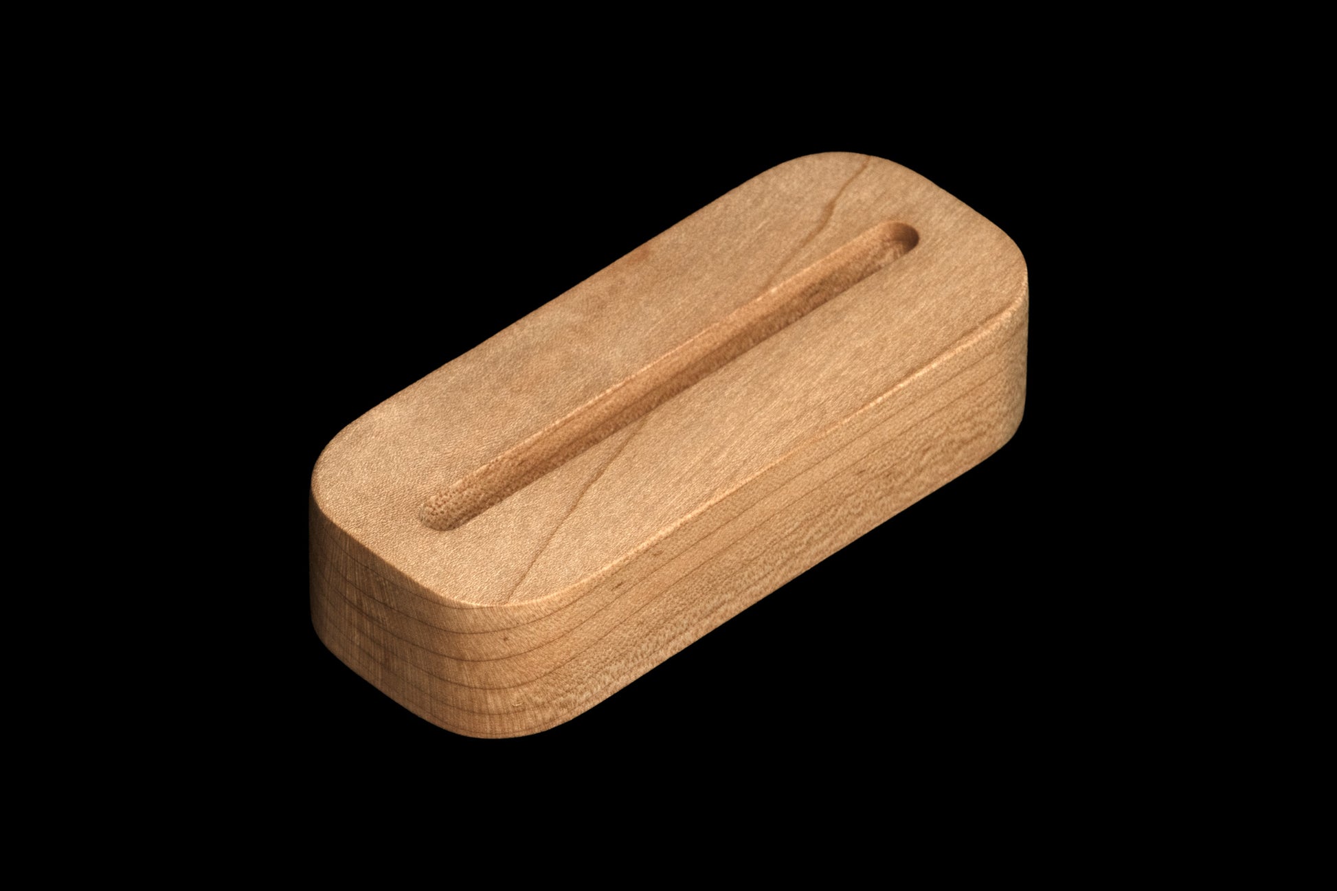 Maple card stand angle view