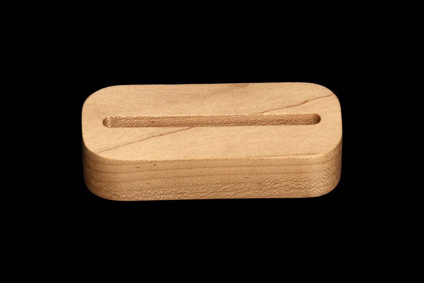 Maple card stand front angle view