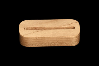 Maple card stand front angle view